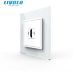 LIVOLO Priza simpla mare HDMI cu panou din sticla Livolo (VL-FCHD-2WP-VL-P7E)