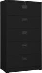 vidaXL fekete acél irattartó szekrény 90 x 46 x 164 cm (336300) - vidaxl