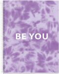  Caiet cu spira Miquelrius TIE DYE, A4, matematica, 120 file, coperta cu tratament antiviral si antibacterian, lavanda (MQ046571)