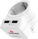 Solight PA28USB - Utazó adapter Egyesült Királysághoz 230V + 2x USB port PA28USB (SL0994)