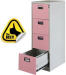 Plus Mobilier Clasificator metalic Asamblat Premium 4 sertare 460x620x1325 mm (LxlxH) Roz, PLUS roz Clasificator metalic 4 4 50 dosare suspendabile 20 460x620x1325 20 kg (61003975) Dulap arhivare