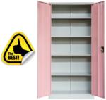 Plus Mobilier FISET DULAP METALIC ASAMBLAT 4 RAFTURI 800x350x1800 mm, 50 kg/polita, usi color roz, PLUS roz Fiset metalic 2 4 800x350x1800 50 kg (61003978) Dulap arhivare