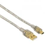Hama Cablu de date Hama 00039744, USB - Mini USB, 0.75m, Clear (00039744)