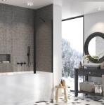 Radaway Paravan pentru cada de baie, Radaway Nes 8 Black PND II 10088120-54-01R (10088120-54-01R)