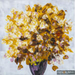 MENDOLA Tablou Pictat Manual Geranium Galben, 60x60 Cm, Fsc 100%