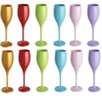  Set 12 pahare Sampanie, evenimente, Colorate, policarbonat, 140 ml Pahar