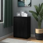 vidaXL Servantă, negru, 60x36x84 cm, lemn masiv de pin (808112) Comoda