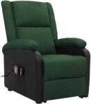 vidaXL Fotoliu de masaj cu ridicare, verde închis, material textil (329519)