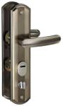 Thirard Maner pentru usa metalica, Thirard, pentru broasca incastrata stanga, cu sild si arc, culoare argintiu anodizat, 68x59.5 mm