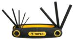 TOPEX Imbuszkulcs készlet 1, 5 mm - 5, 6 mm 8 részes bicskás | TOPEX 35D958