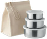 EVERESTUS Set 3 caserole pranz, Everestus, 22FEB0057, 750 ml, 17.5x13x22 cm, Otel, Bej (EVE01-MO6477-13)