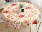 Goldea dekoratív asztalterítő loneta - tavaszi virágok - kör alakú Ø 120 cm