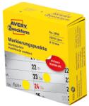AVERY Etikett AVERY 3856 öntapadó jelölőpont adagoló dobozban sárga 19mm 250 jelölőpont/doboz (3856) - homeofficeshop