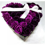 Aranjamente florale - Aranjament floral inima cu trandafiri de sapun Special L, mov/negru Aranjament floral
