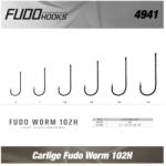 FUDO Hooks Carlige FUDO Worm 102H Black Nickel Nr. 1, 8buc/plic (4941-1)