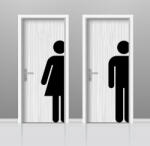  Mosdó WC férfi női nagyméretű ajtóra ragasztható öntapadós matrica párban többféle színben