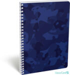 Lizzy Card XRCise Look spirál füzet A/4, kockás, 80 lapos, One, kék terepmintás (LIZ-21900210)