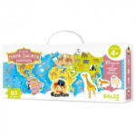 CzuCzu Világtérkép puzzle, állati figurákkal (49009)