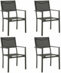 vidaXL 4 db textilén és acél kerti szék (313078)