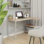 vidaXL Birou de computer, alb/stejar, 110x72x70 cm, lemn prelucrat (30214)