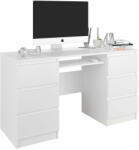 Mobene Modern számítógépasztal N32 140x77x50cm, fehér