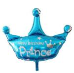  Fólia lufi - Kék korona - Happy Birthday Prince
