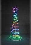 Lenjerii Brad spirala 110 LED-uri RGB, Hoff, efecte digitale, telecomanda, H 180 cm, alimentare priza, interior / exterior - DEM1057466