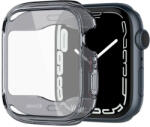 Apple Watch 7-9 (45 mm), Szilikon védőkeret, ütésálló, szíj nélkül, Spigen Ultra Hybrid, átlátszó/szürke