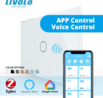LIVOLO Intrerupator tactil simplu protocol zigbee Livolo, standard italian control din aplicatia mobila (VL-FC1Z-3G-P901-3W)