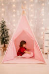 Maradalia Set cort de joaca, gold stars teepee pink, 110 x 110, salteluta, 2 pernite si kit fixare