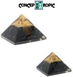  Dispozitiv Orgonic Piramida din Turmalina Neagra - Cuart Alb - Simbolul Spirala- 1 Buc