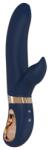 DreamToys Vibrator Rabbit Atropos 10 Moduri Vibratii Functie de Incalzire Silicon Lichid Albastru 23 cm Goddess Collection Vibrator