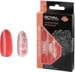 Royal Set 24 Unghii False ROYAL Glue-On Nail Tips, Sweet Life Almond, Adeziv Inclus
