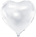 PartyDeco S. r. o Szív alakú fehér fólia lufi, 18"/45cm