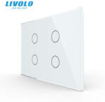 LIVOLO Intrerupator tactil Livolo qvadruplu cap scara cruce standard italian serie noua (VL-FC4S-3G-P904-3W)