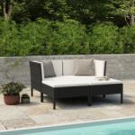 vidaXL 4 részes polyrattan kerti bútorszett párnákkal 3056966