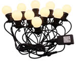 V-TAC Party LED fényfüzér, kültéri - opál gömb izzókkal (20 db izzó, 10 méter, 10 Watt) meleg fehér ( 217439)