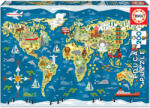 Educa Puzzle Educa din 200 de piese - Harta lumii (19292) Puzzle