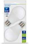 V-TAC Bec LED Plastic A60, 9W, 3 trepte Dimabile, Alb cald, E27, 2 buc/ Blister (45706-)