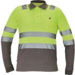 CERVA Férfi hosszú ujjú fényvisszaverő galléros póló LEON - Sárga / szürke | XL (0322000594004)