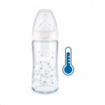 Nuk Üveg cumisüveg széles nyakkal FC hőmérséklet-jelzővel 240 ml fehér