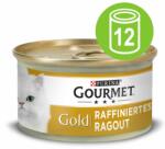 Gourmet 12x85g Gourmet Gold rafinált ragu nedves macskatáp-Mix zöldséggel (4 változattal)