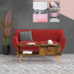 vidaXL Măsuță de cafea, stejar afumat, 100x49, 5x43 cm, lemn prelucrat (326794) Masa de cafea