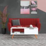 vidaXL Măsuță de cafea, alb, 100x49, 5x43 cm, lemn prelucrat (326786) Masa de cafea