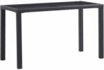 vidaXL Masă de grădină, negru, 123 x 60 x 74 cm, poliratan (46446)