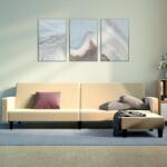 vidaXL Canapea extensibilă cu taburet, cu 2 locuri, crem, catifea (3080510) Canapea
