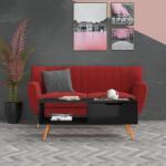 vidaXL Măsuță cafea, negru extralucios, 100x49, 5x43 cm lemn prelucrat (326793) Masa de cafea