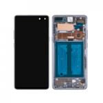 Samsung G977 Galaxy S10 5G LCD Kijelző+Érintőüveg+Előlap Keret, Fekete (GH82-20442B) Service Pack