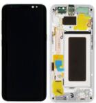 Samsung G950 Galaxy S8 Előlap keret+LCD Kijelző+Érintőüveg (GH97-20457B, GH97-20473B, GH97-20458B, GH97-20629B Ezüst, Fehér, Arctic Silver Service Pack