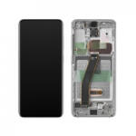 Samsung G980, G981 Galaxy S20 Előlap Keret+LCD Kijelző+Érintőüveg, Fehér (GH82-22123B) Service Pack